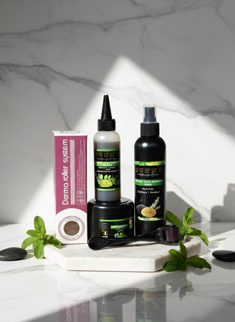 BOM Herbal Hair Growth & Derma Roller Combo
